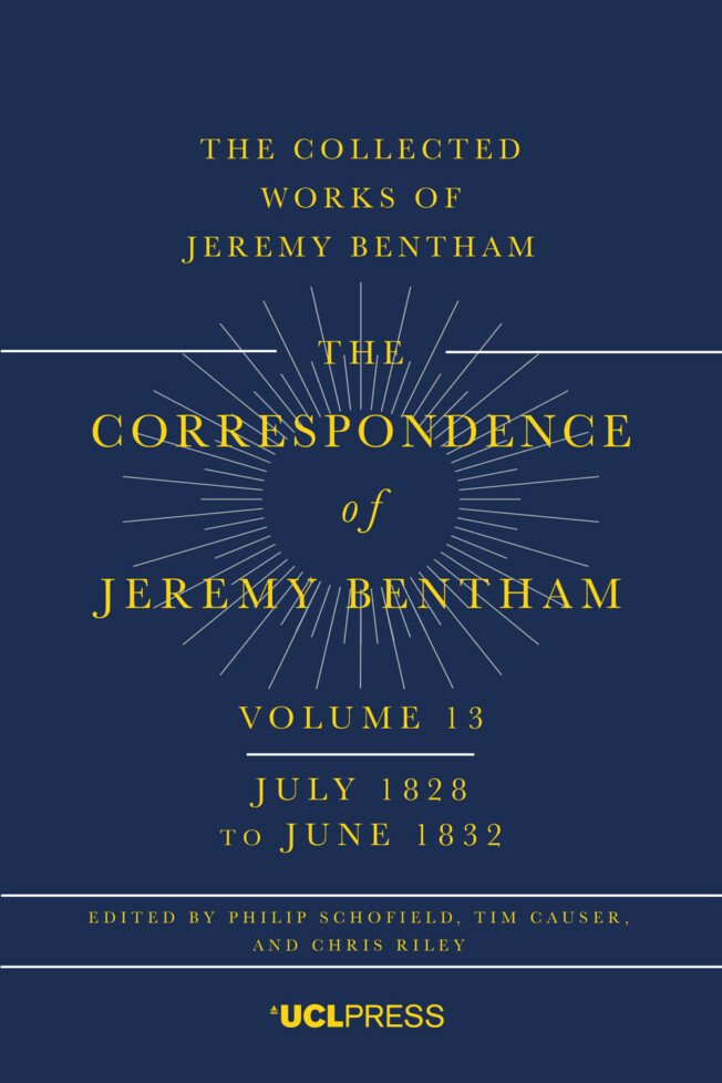 Book cover for The Correspondence of Jeremy Bentham, Volume 13