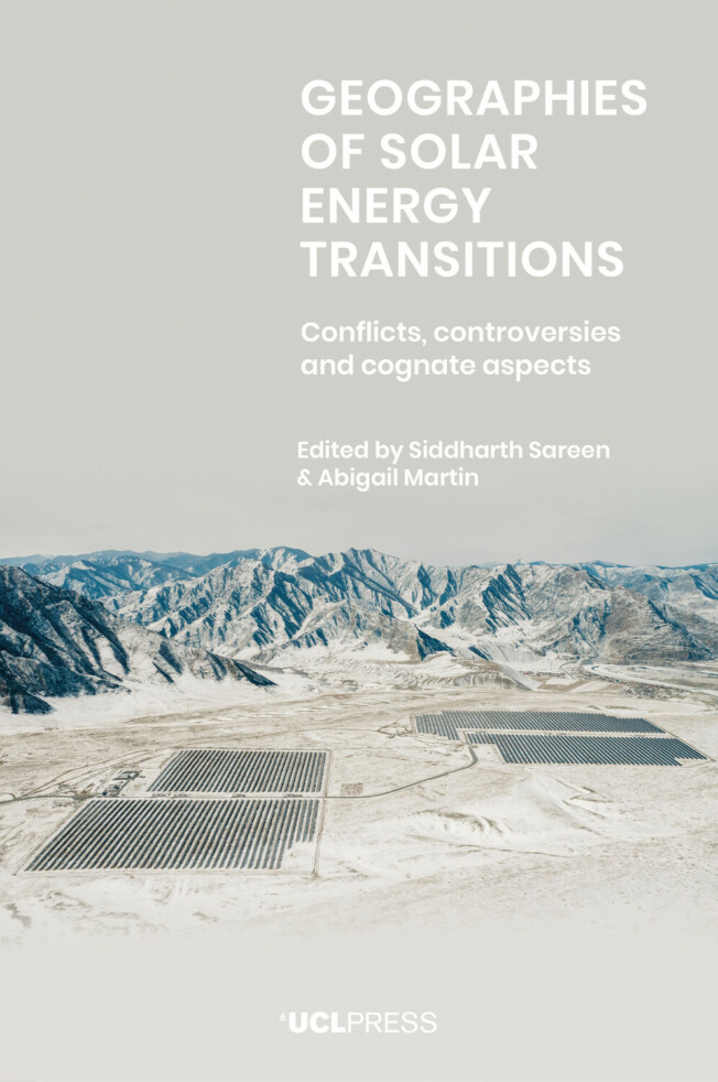 Book cover for Geographies of Solar Energy Transitions