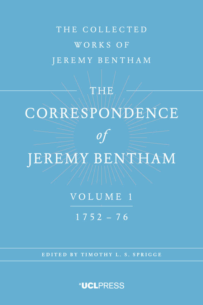 Book cover for The Correspondence of Jeremy Bentham, Volume 1