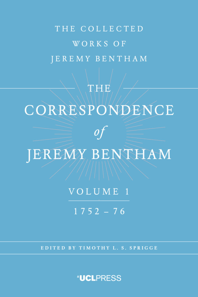 Book cover for The Correspondence of Jeremy Bentham, Volume 1