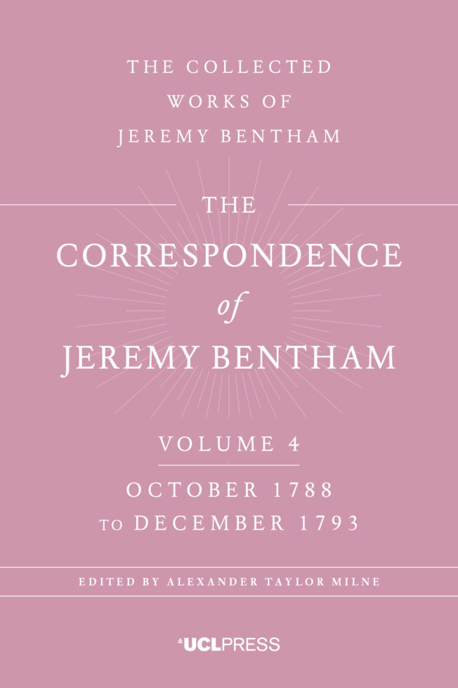 Book cover for The Correspondence of Jeremy Bentham, Volume 4