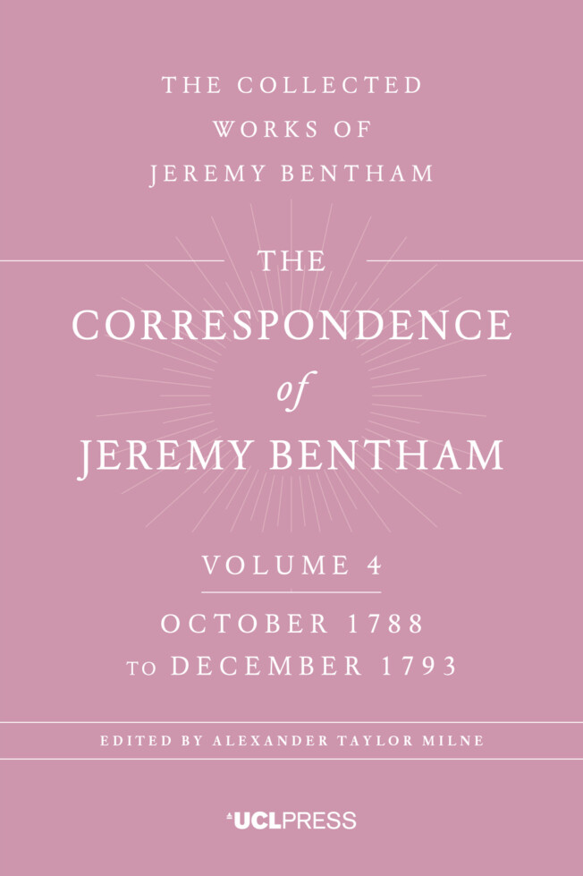 Book cover for The Correspondence of Jeremy Bentham, Volume 4