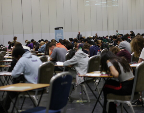 Exams taking place at the Excel centre, London.