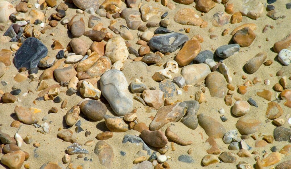 Stones and Sand on Brighton Beach