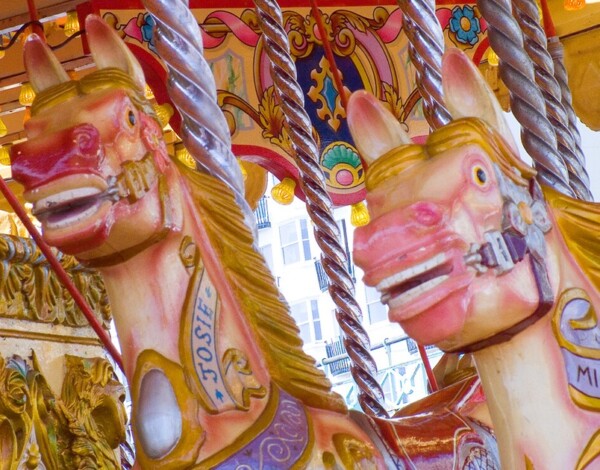 Horses on a Carousel Roundabout