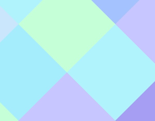 Abstract pattern of overlapping pastel-coloured diamonds in shades of blue, green, pink, and lavender. This image is taken from the cover of Invisible Reconstruction, a book in the FRINGE series.