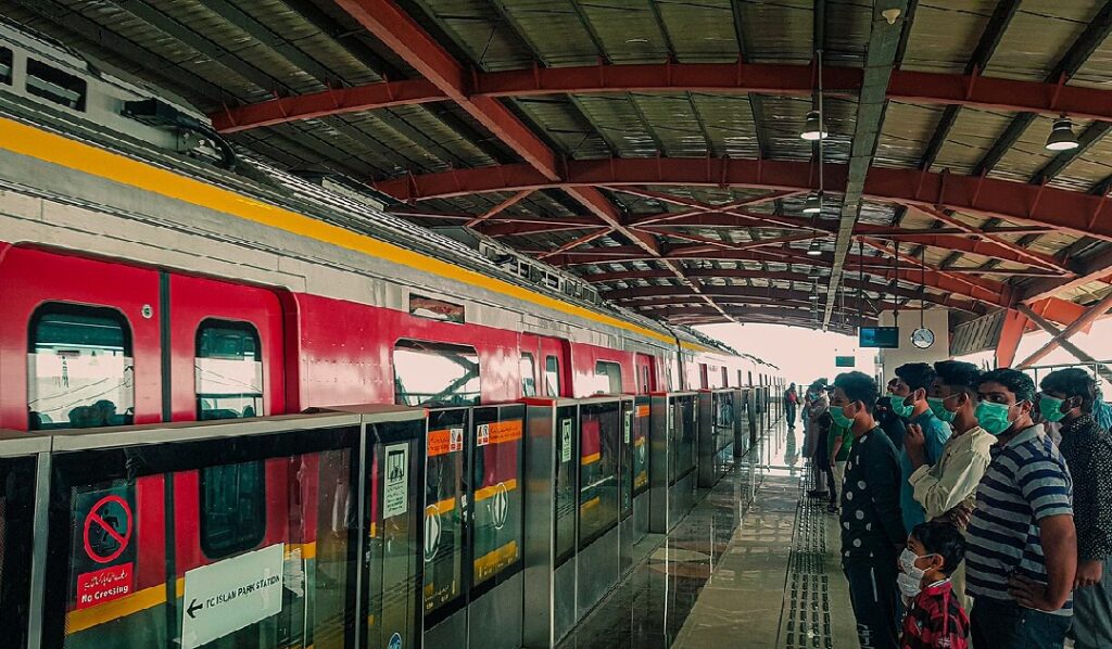 Orange Line Metro Train, Chauburji Station, Lahore