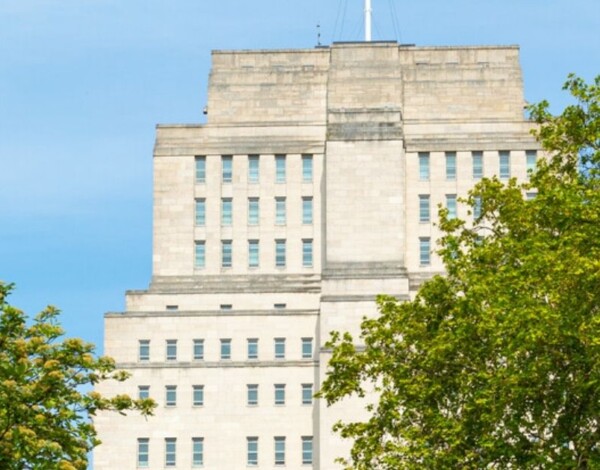 Senate House, part of the University of London, viewed from Store Street, Bloomsbury, London