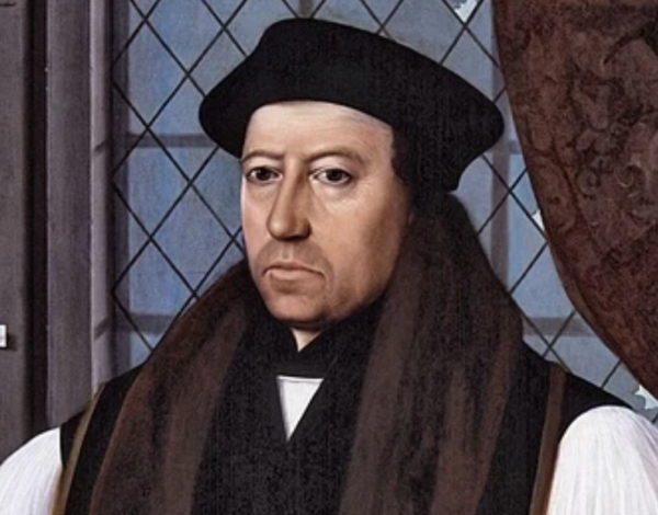 A painting of Thomas Cranmer by Gerlach Flicke, exhibited in the National Portrait Gallery.