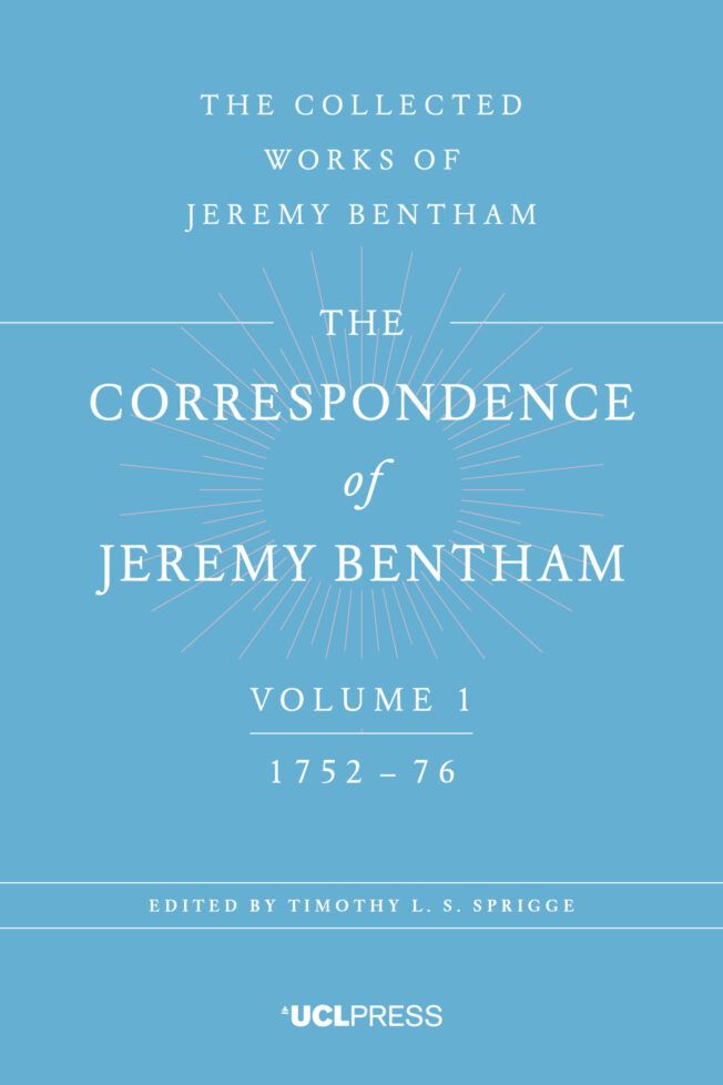 Book cover for The Correspondence of Jeremy Bentham, Volume 1